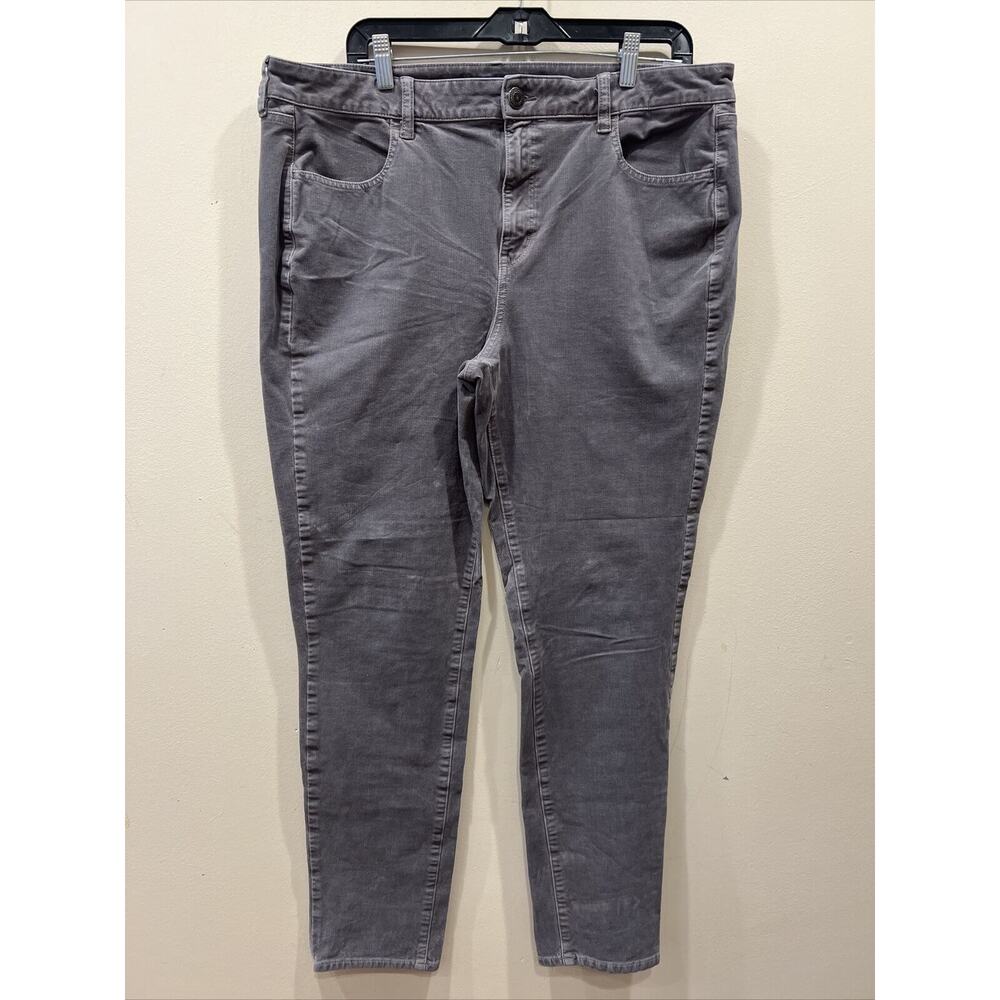 AMERICAN EAGLE Hi-Rose Pants 18 Corduroy Gray Jegging Super Stretch -1043